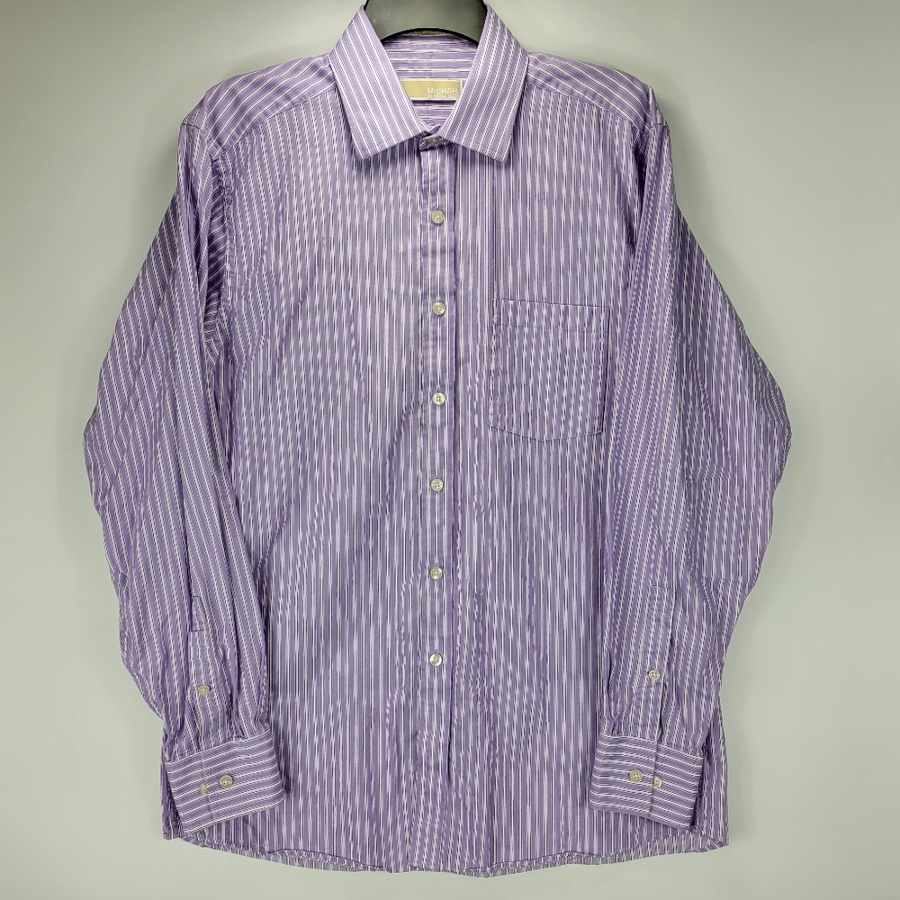 Michael Kors Striped Long Sleeve Button Dress Shirt Mens 15.5 34/35 Medium M